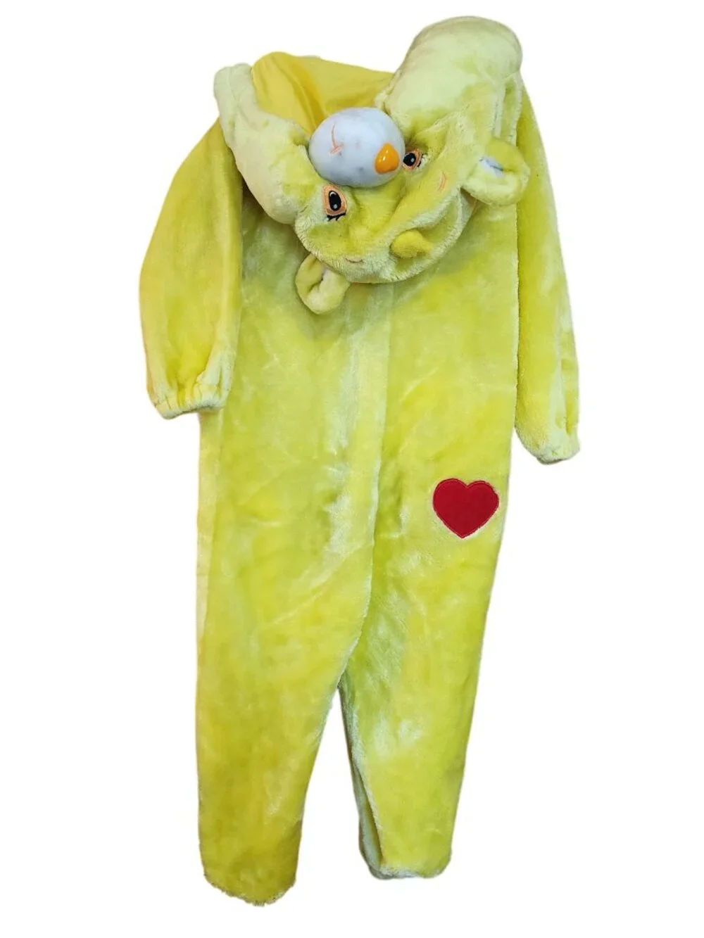 Vintage 1980's Care Bears Costume Yellow Plush Sunshine Sun Bear 3T 4T Halloween